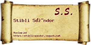 Stibli Sándor névjegykártya