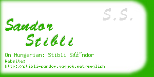 sandor stibli business card